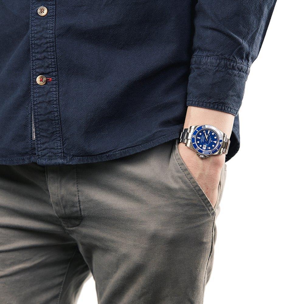 ROLEX SUBMARINER (AUTOMATIC) Silver Blue Dial Metal Men's Watch
