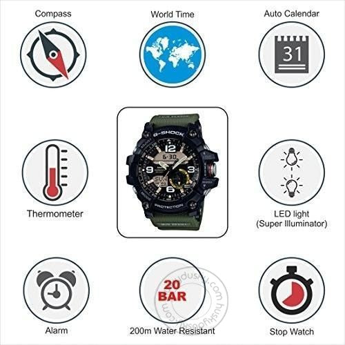 Casio G-shock Mudmaster Analog-Digital Green Black