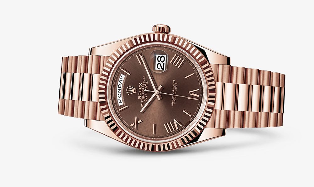 ROLEX OYSTER PERPETUAL Day-Date Brown Dial QUARTZ Men's Watch