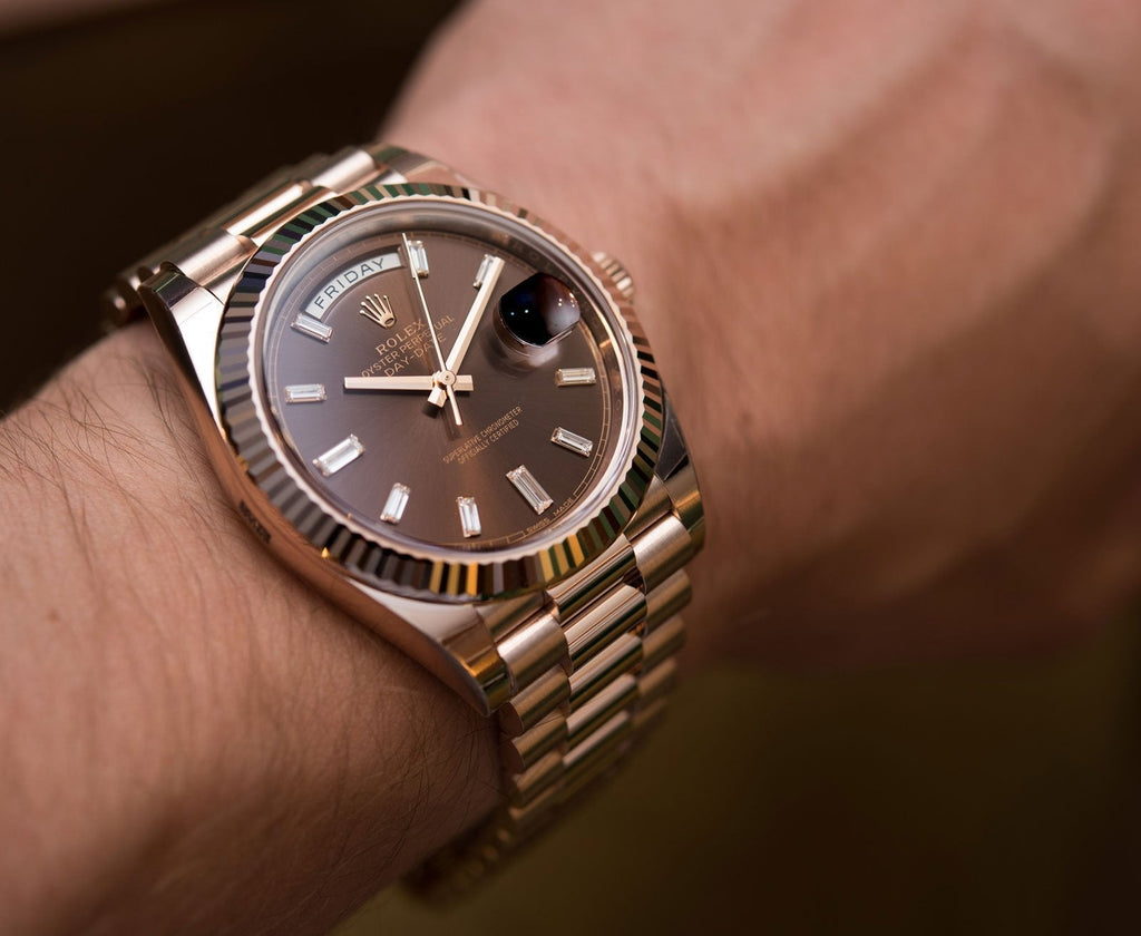 ROLEX OYSTER PERPETUAL Day-Date (AUTOMATIC) Brown Dial Men's Watch