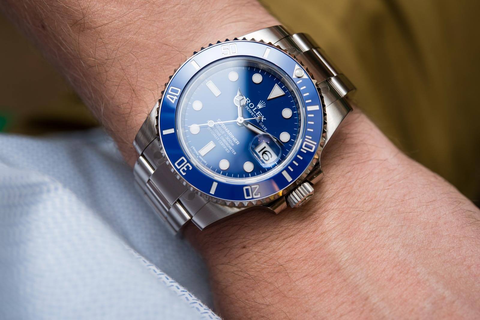 ROLEX SUBMARINER (AUTOMATIC) Silver Blue Dial Metal Men's Watch