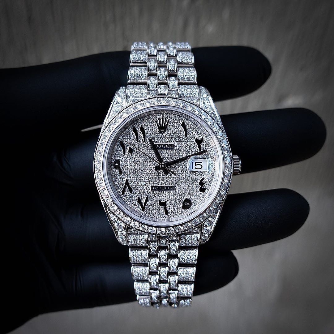 ROLEX ARABIC DIAMOND WATCH (SILVER)