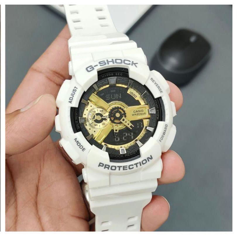 G-Shock Analog-Digital G Shock White Gshock Gold Dial Mens Watch (UNISEX)