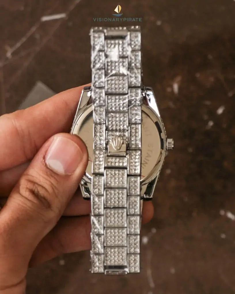 ROLEX ARABIC DIAMOND WATCH (SILVER)