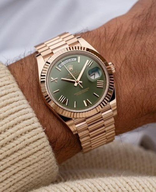 ROLEX DAY DATE ROSEGOLD GREEN AUTOMATIC