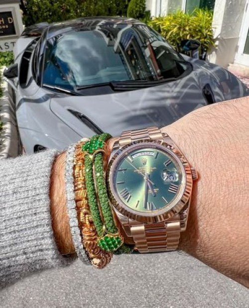 ROLEX DAY DATE ROSEGOLD GREEN AUTOMATIC