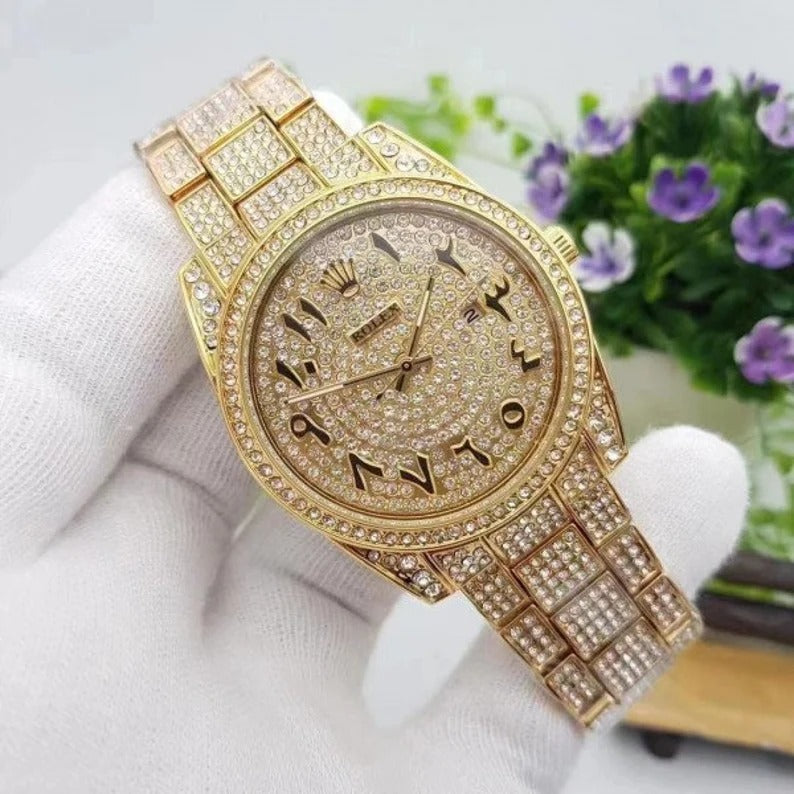 ROLEX ARABIC DIAMOND WATCH (GOLD)