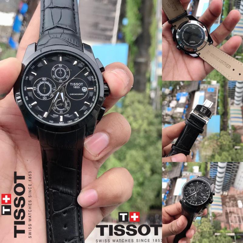 TISSOT 1853 Chronograph Black Leather Watch for Men