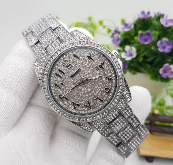 ROLEX ARABIC DIAMOND WATCH (SILVER)