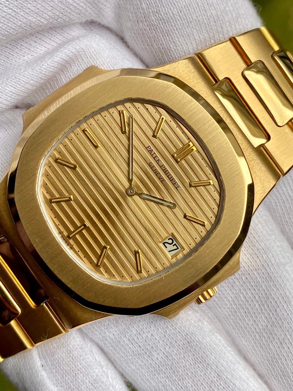 Patek Philippe Nautilus (JAPAN 1st) Mad Watch Qurtz Movement Gold Dated Watch For Men's