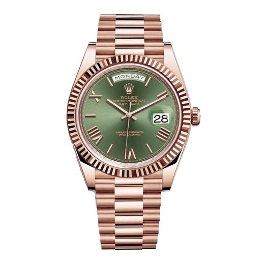 ROLEX OYSTER PERPETUAL (AUTOMATIC) Day-Date Green Dial Metal Watch