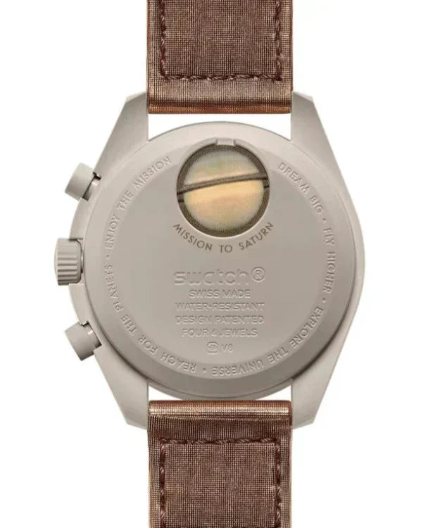 OMEGA X SWATCH  MOONSWATCH Mission To The Saturn - Brown Dial/Brown Strap Bioceramic