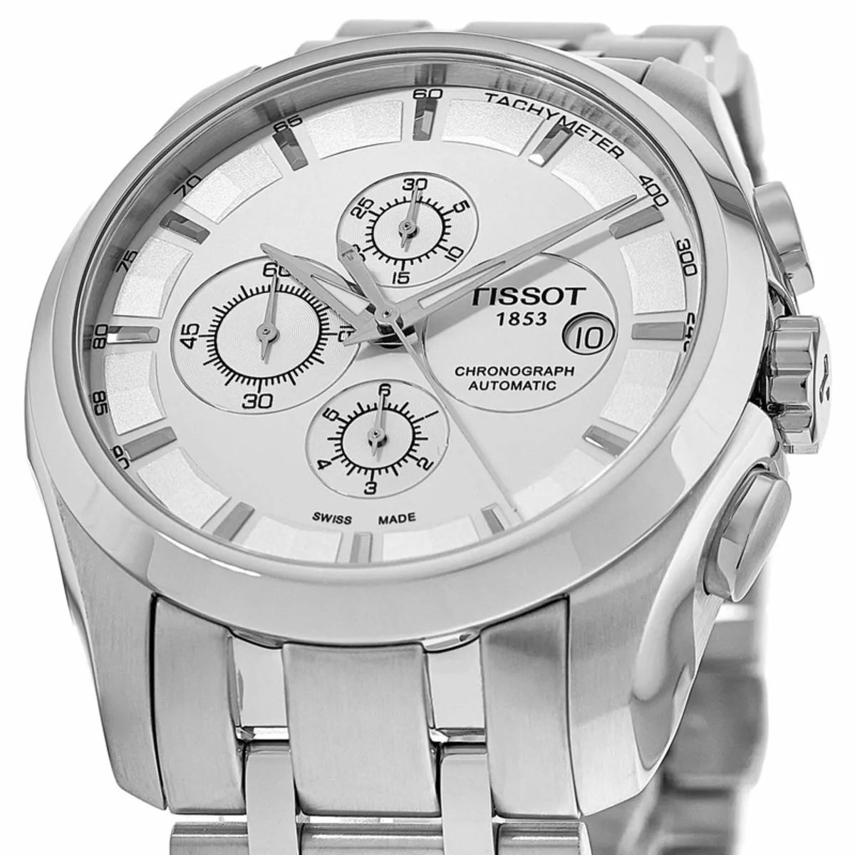 TISSOT 1853 Chronograph Silver White Metal Formal Casual Men's Watch