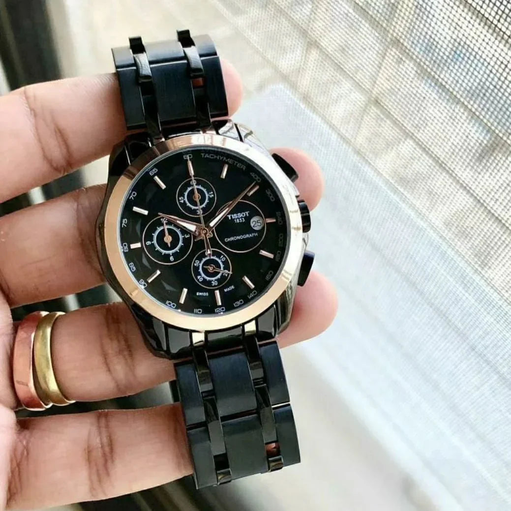 TISSOT 1853 Chronograph Black Strap Date Working Men's Watch
