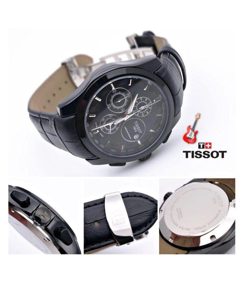 TISSOT 1853 Chronograph Black Leather Watch for Men