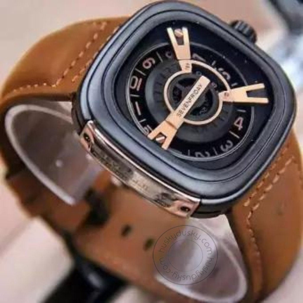 SEVENFRIDAY Watch for Men Brown Square Dial