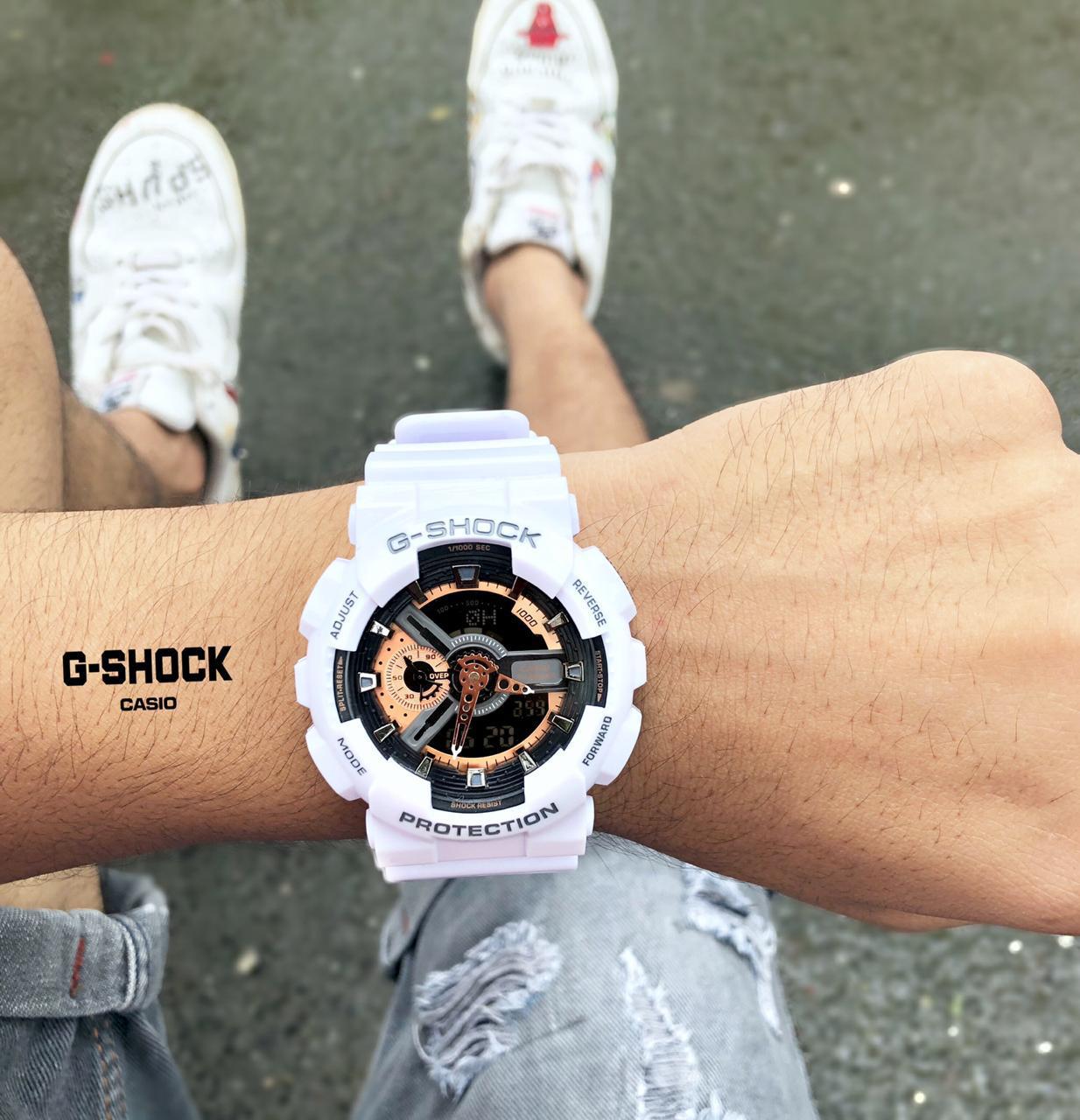 G-Shock Analog-Digital White Black Dial UNISEX WATCH