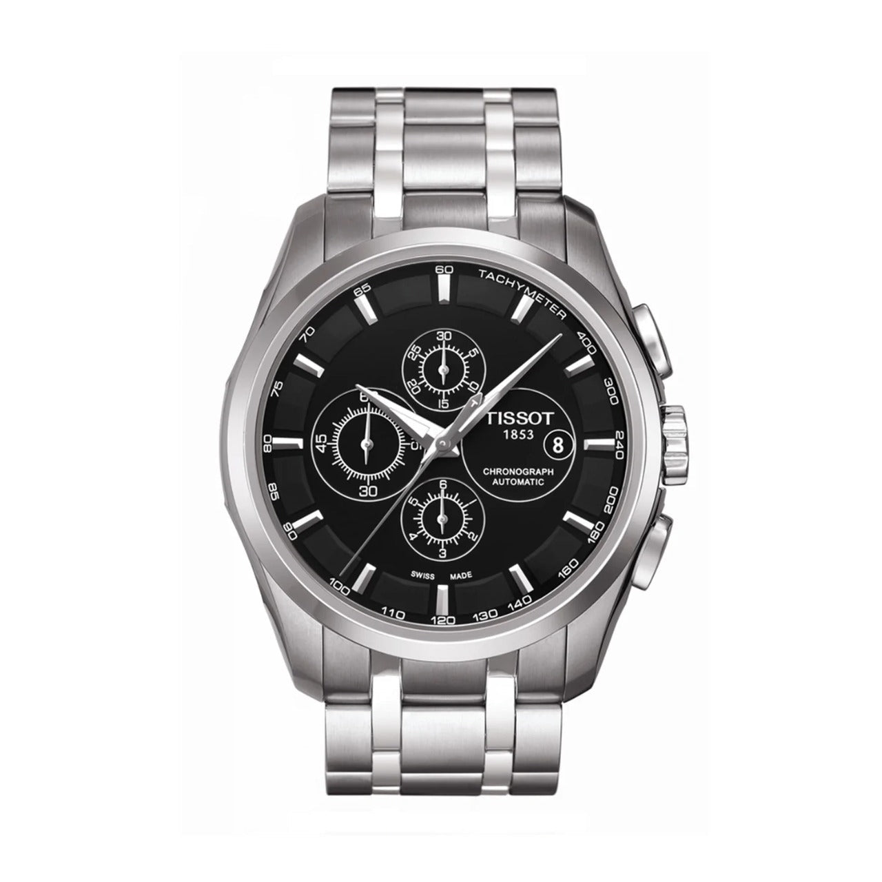 TISSOT 1853 - Silver Black Chronograph Men's Watch With Date Working