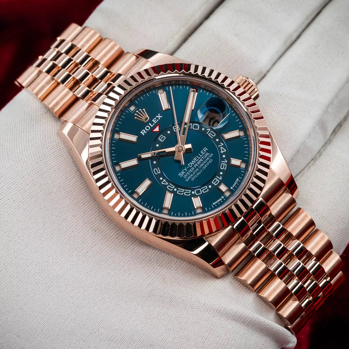 Rolex Sky-Dweller Everose Gold Blue Dial Jubilee belt (automatic)