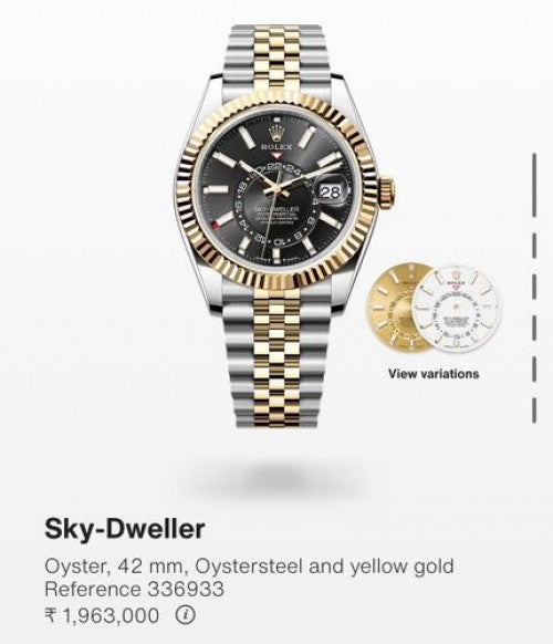 Rolex Sky-Dweller Black Dial With dual tone jublee belt (automatic)