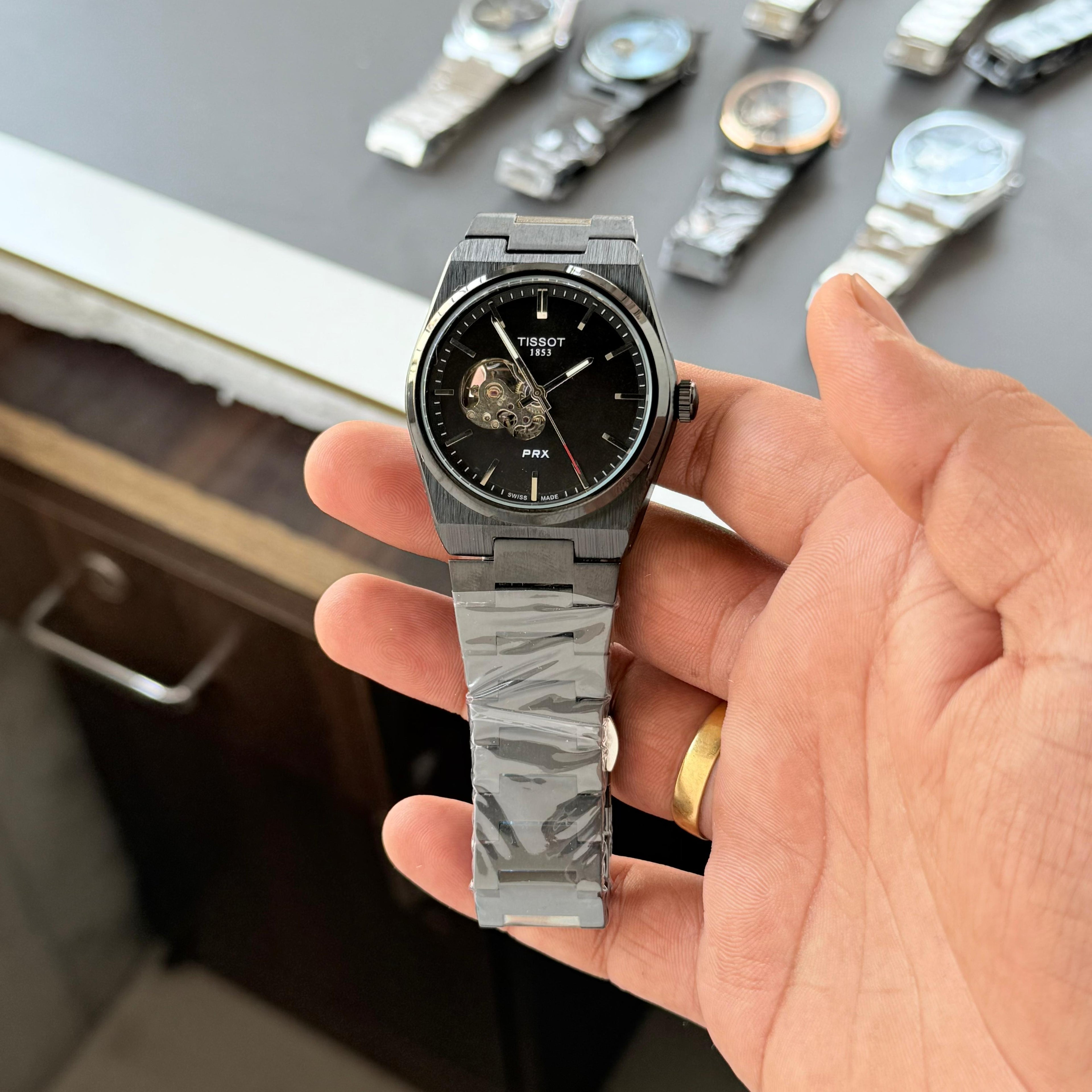 TISSOT PRX Automatic Full Black (Open Heart)