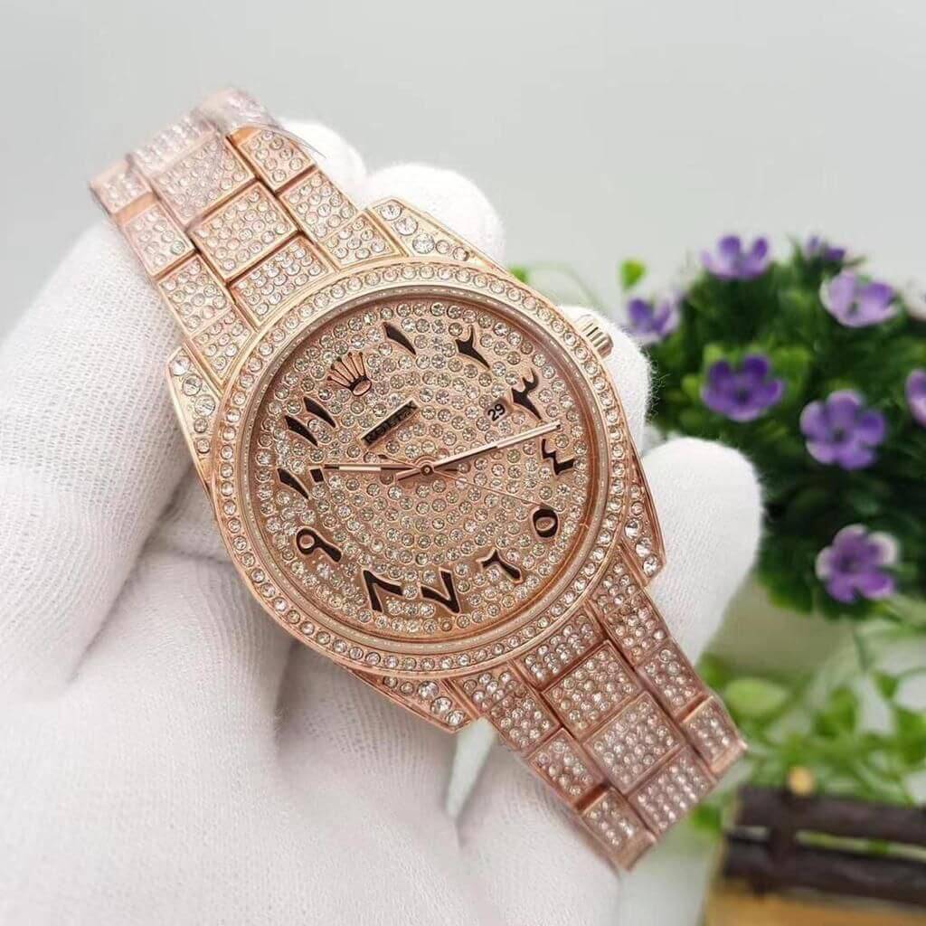 ROLEX ARABIC DIAMOND WATCH (ROSE GOLD)