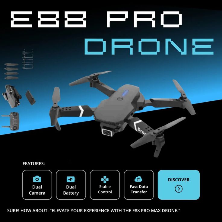 E88 foldable drone with double battery & double camara