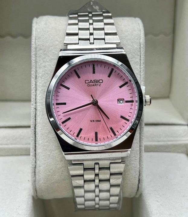 Casio Enticer Silver Pink Quartz Watch