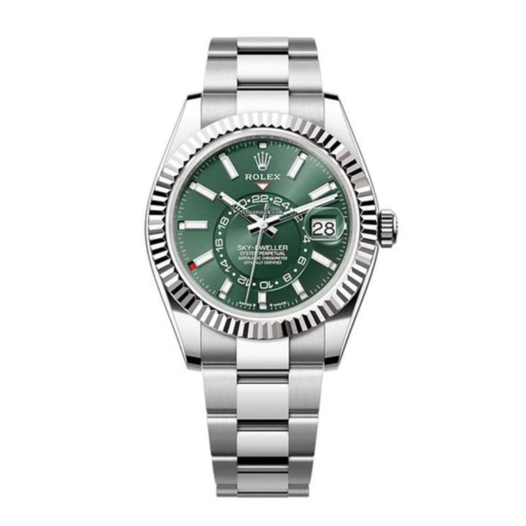 ROLEX Sky-Dweller silver green with oyester belt (Automatic)
