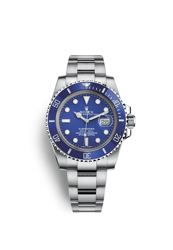 ROLEX SUBMARINER (AUTOMATIC) Silver Blue Dial Metal Men's Watch