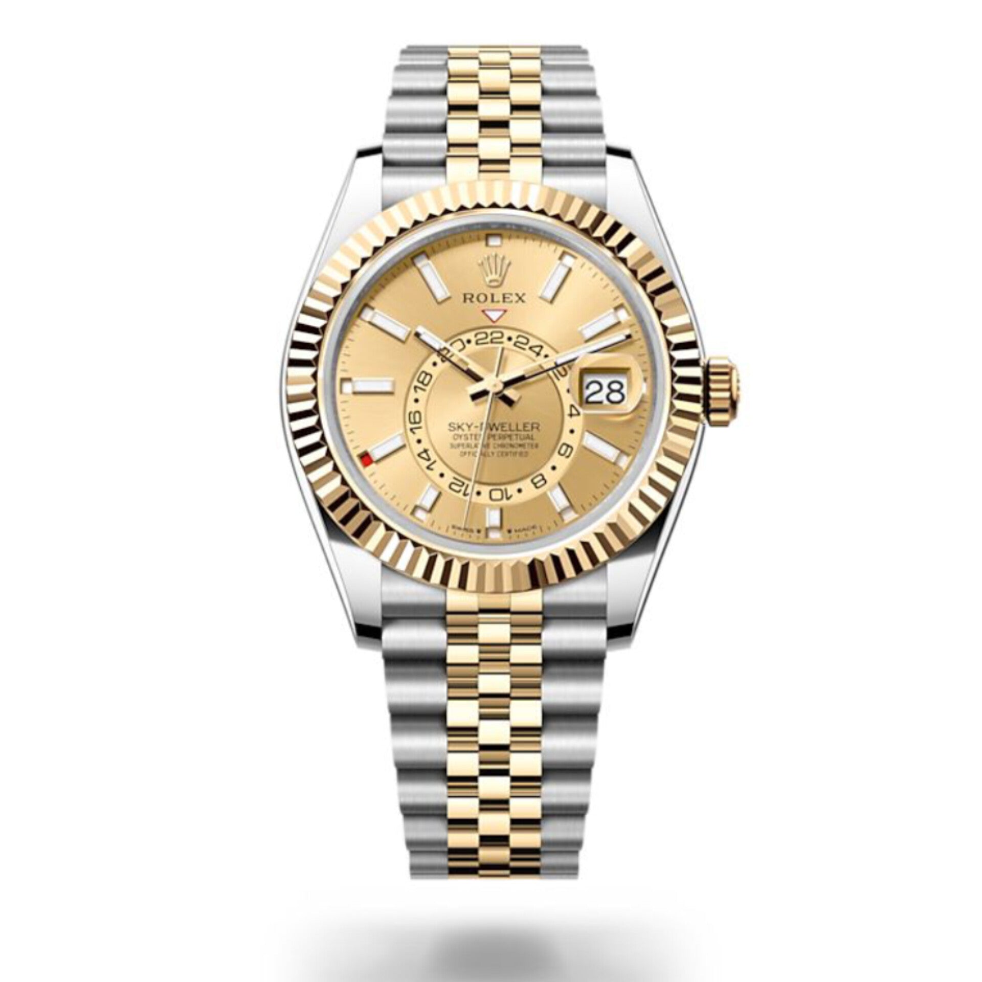 Rolex Sky-Dweller Gold Dial dual tone jubilee belt (cell model)