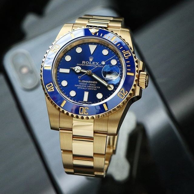 Rolex Submariner Blue Dial gold belt (automatic)