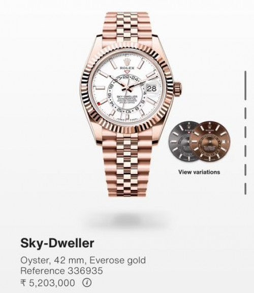 Rolex Sky-Dweller Everose Gold Black Dial oyester belt (automatic)