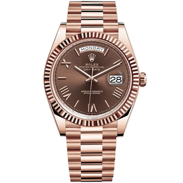 ROLEX OYSTER PERPETUAL Day-Date (AUTOMATIC) Brown Dial Men's Watch