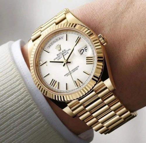 ROLEX OYSTER PERPETUAL (AUTOMATIC )Day-Date White Dial Men's Watch