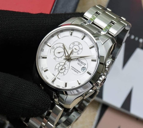 TISSOT 1853 Chronograph Silver White Metal Formal Casual Men's Watch