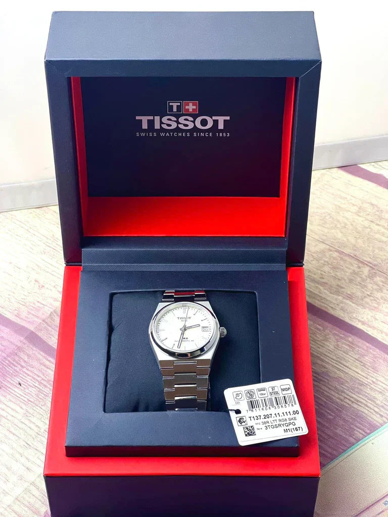 TISSOT PRX Powermatic 80 (JAPAN 1st) White Dial Silver Steel Strap Watch for Men