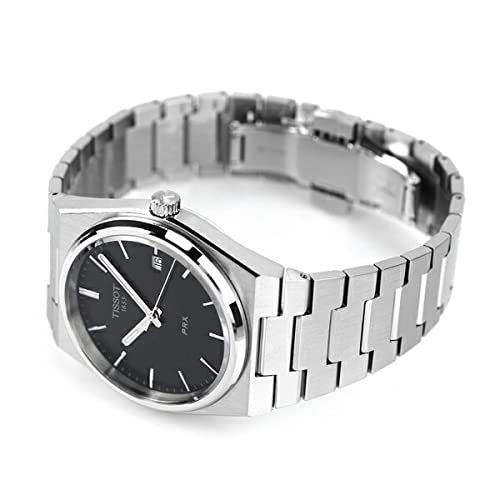 TISSOT PRX Powermatic 80 Black Dial Silver Steel Strap Watch for Men