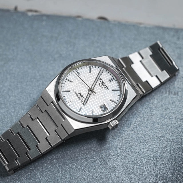 TISSOT PRX Powermatic 80 (JAPAN 1st) White Dial Silver Steel Strap Watch for Men