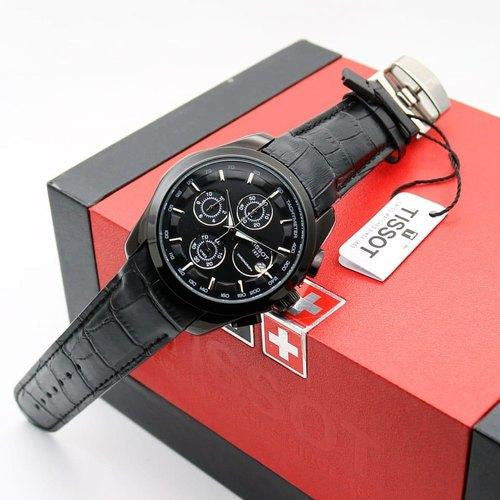 TISSOT 1853 Chronograph Black Leather Watch for Men